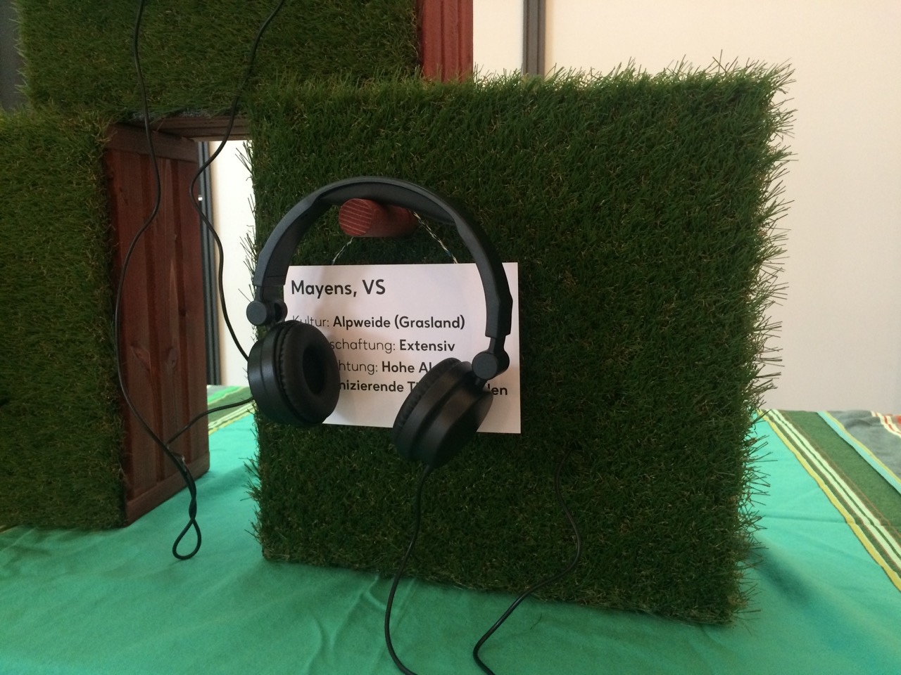 Les visiteurs peuvent écouter différents sons de sol enregistrés au préalable.